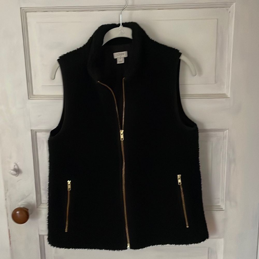 J. Crew Black Vest with Gold Zipper